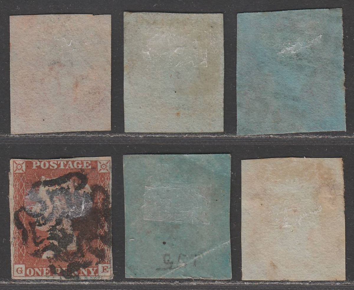 Queen Victoria 1841 1d Red Stars Imperf Selection Used inc Ivory Head Postmarks