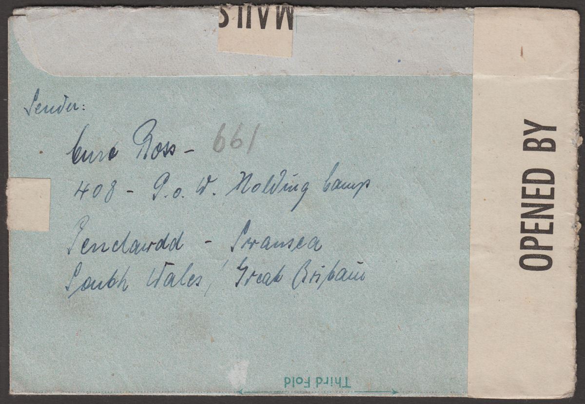 KGVI 1946 Prisoner of War POW 3d Letter Form to Germany with Military Censor