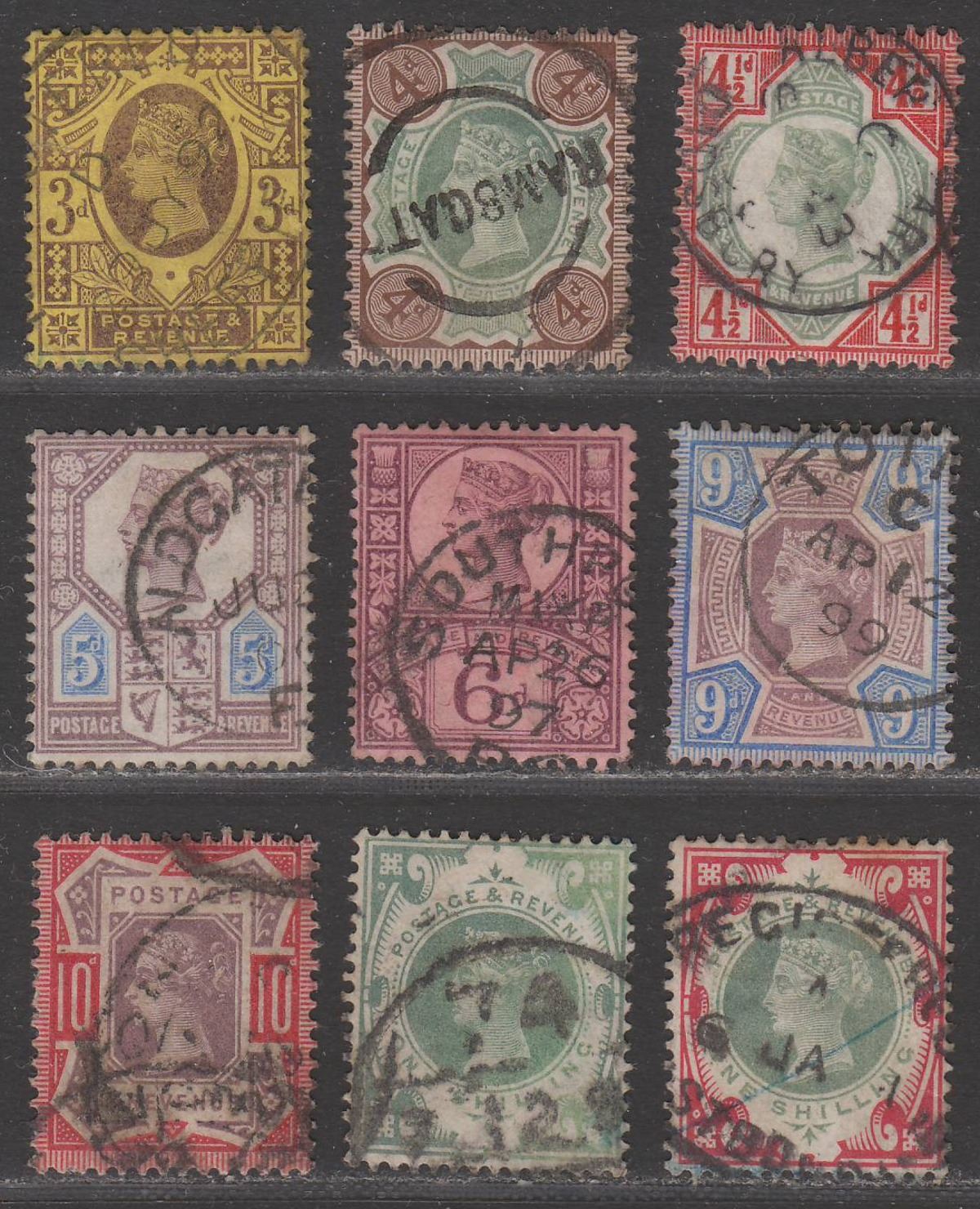 Queen Victoria 1887-1900 Jubilee Issue Part Set to 1sh Used