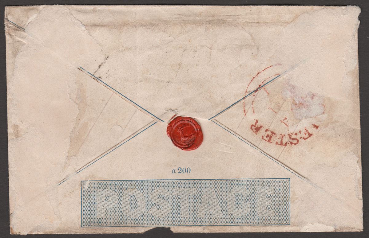 QV 1840 2d Blue Mulready Envelope Used with Black Maltese Cross cat £2500