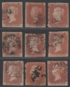 Click for more photos and details Queen Victoria 1841 1d Red Imperf Selection Used with Maltese Cross Cancels