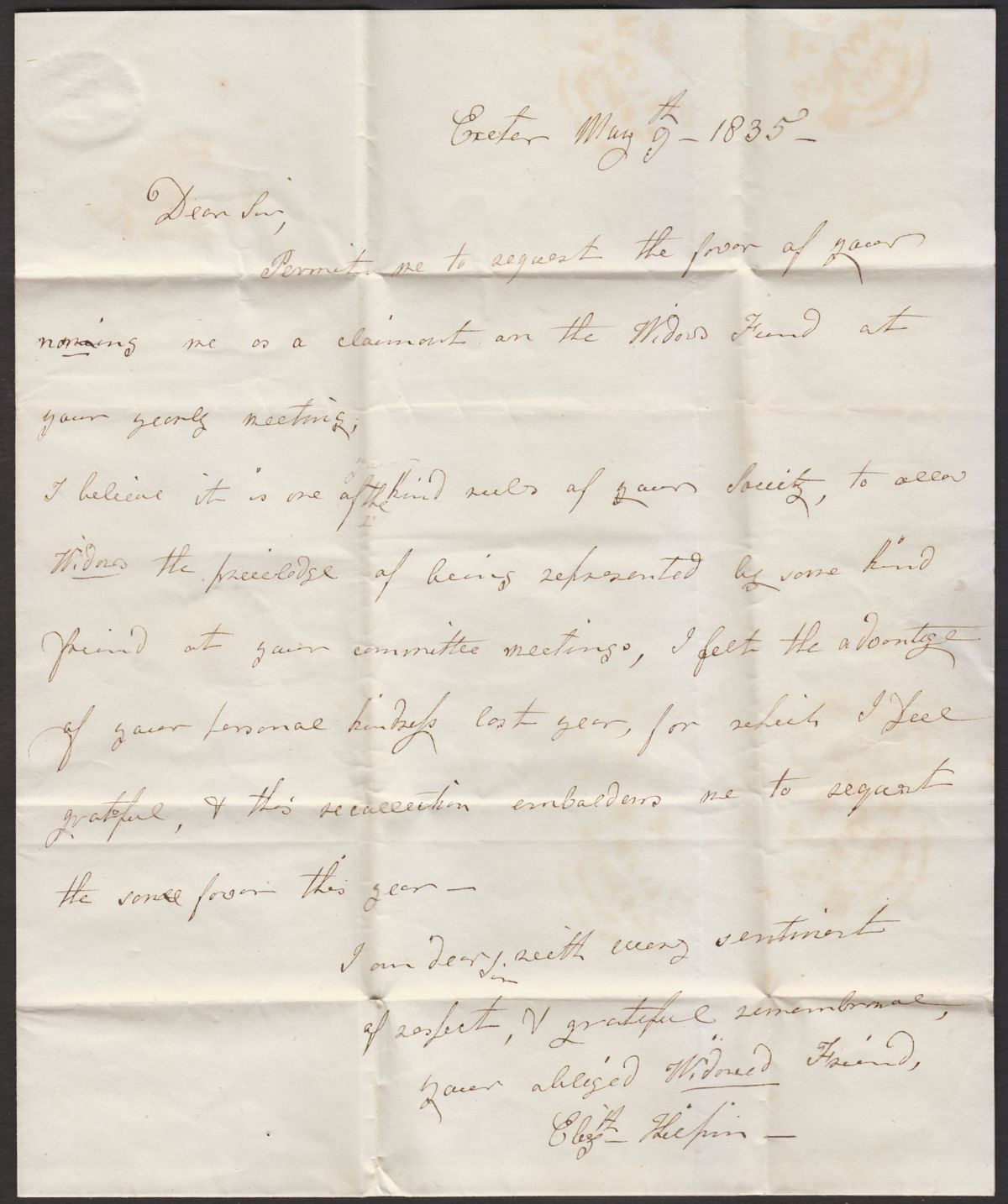 Great Britain 1835 Pre-Stamp Entire Sent Exeter to Bristol