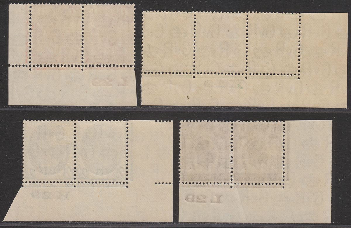 KGV 1929 Ninth UPU Congress Set K29 L29 Control Pairs + Strip Mint SG434-437