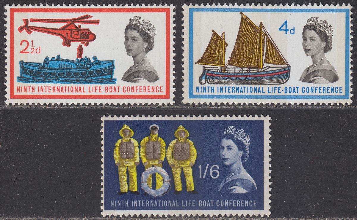 QEII 1963 Lifeboat Conference Phosphor Set UM Mint SG639p-641p cat £48 MNH