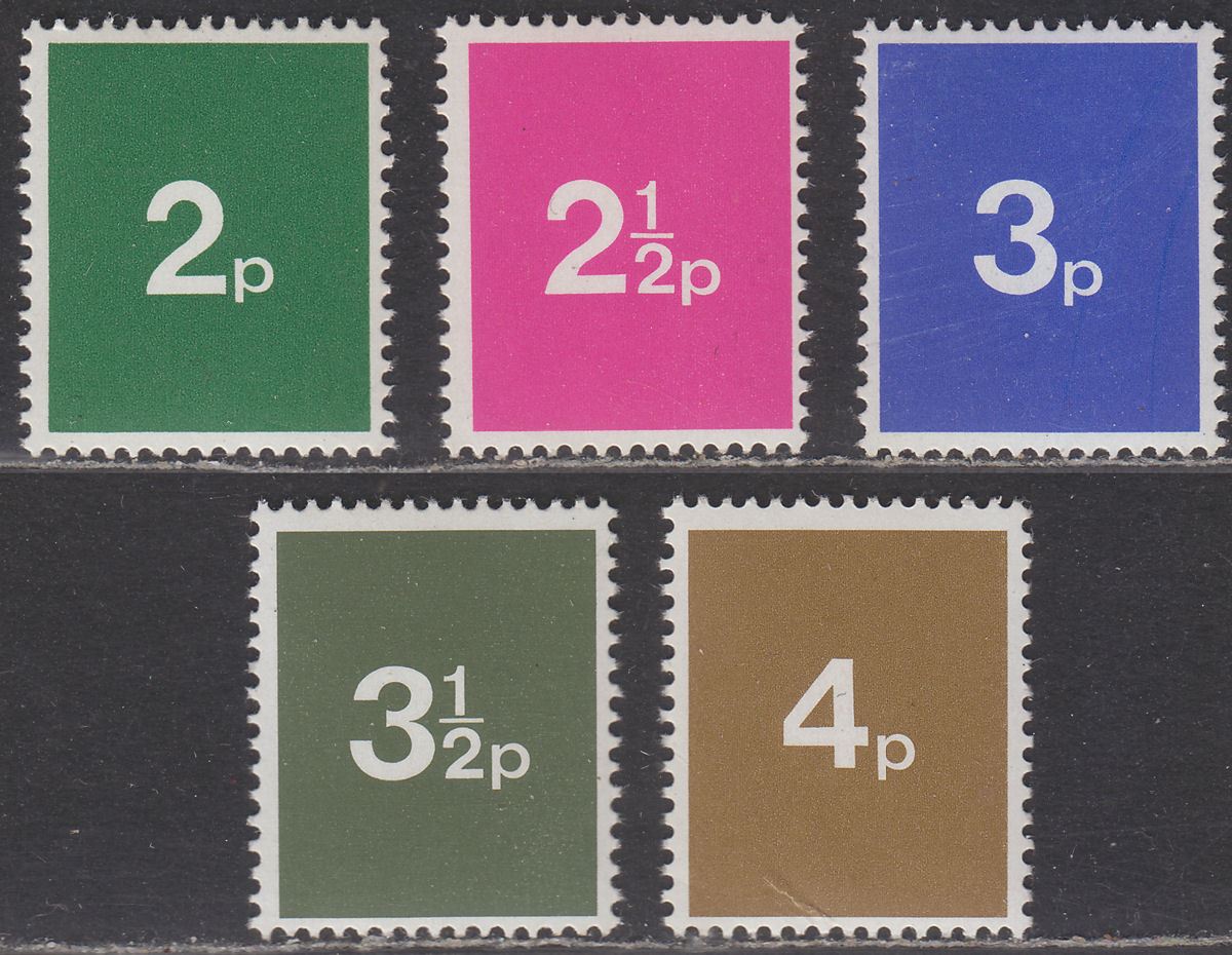 GB 1971 QEII Machin Colour Trial Label Selection Mint