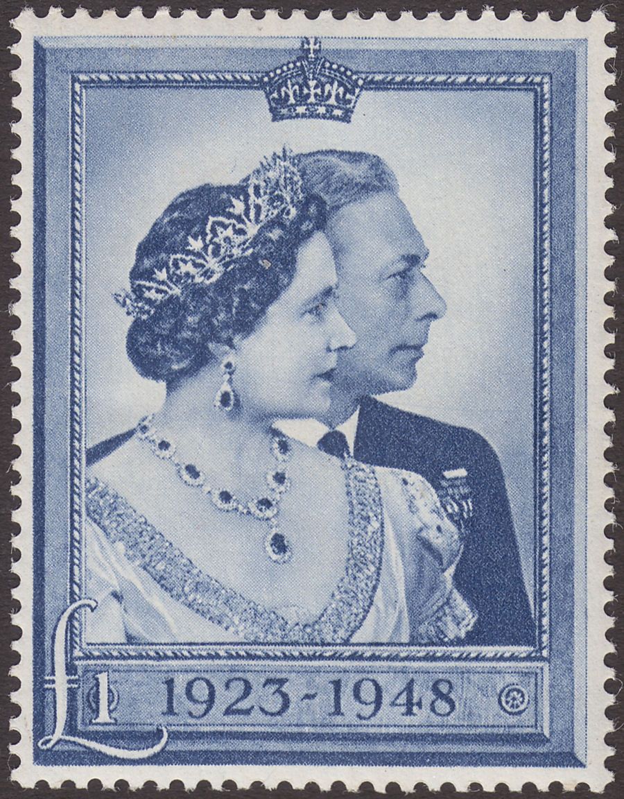 King VI 1948 Royal Silver Wedding £1 Blue Mint SG494 cat £40