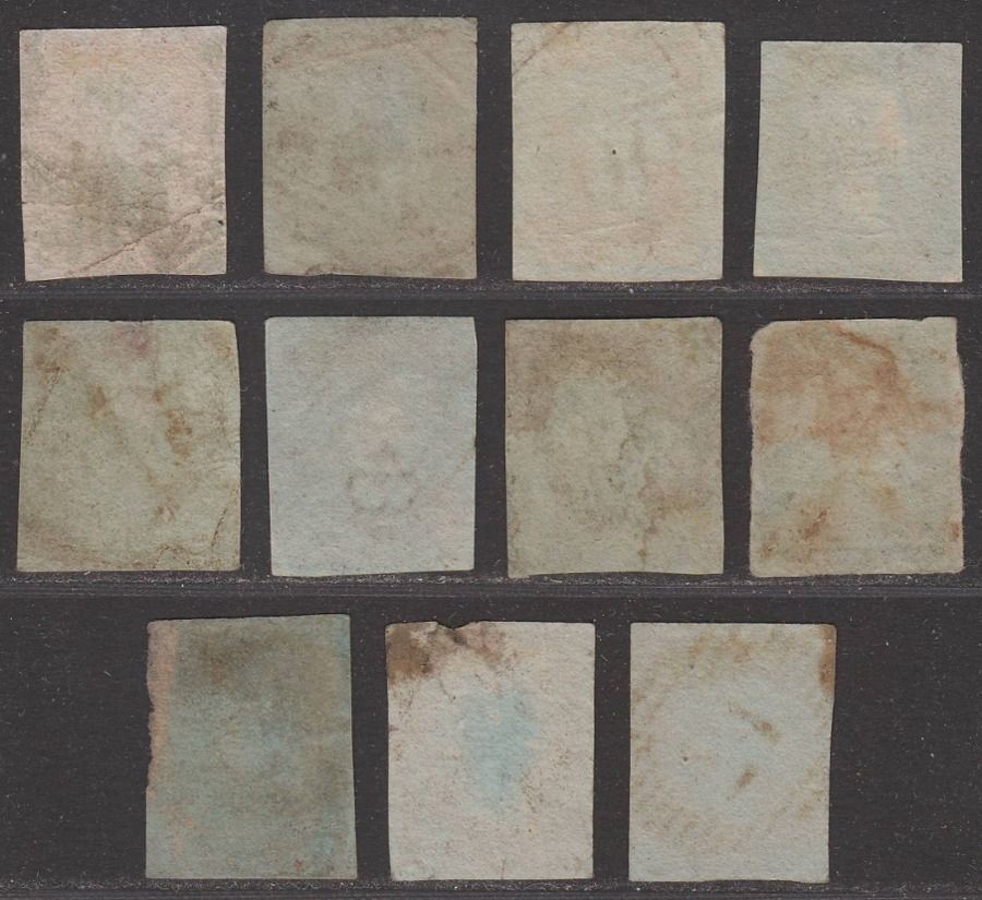 Queen Victoria 1d Penny Red Imperf Selection Used inc Black MX Cross