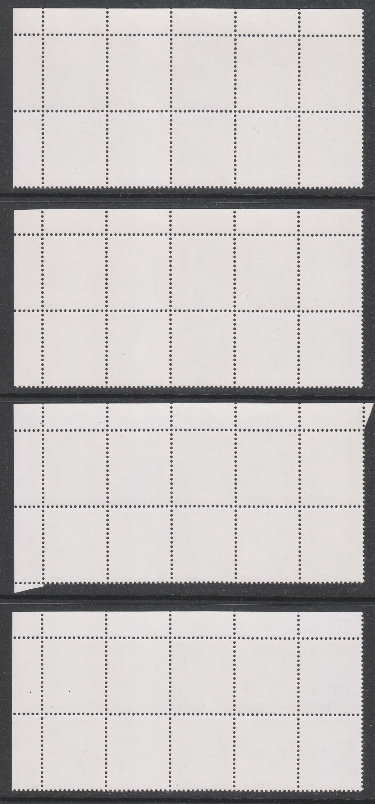 QEII 1980 Machin 4p Litho Cylinder 1 1 to 6A 4B Blocks of 10 Mint w 14 different