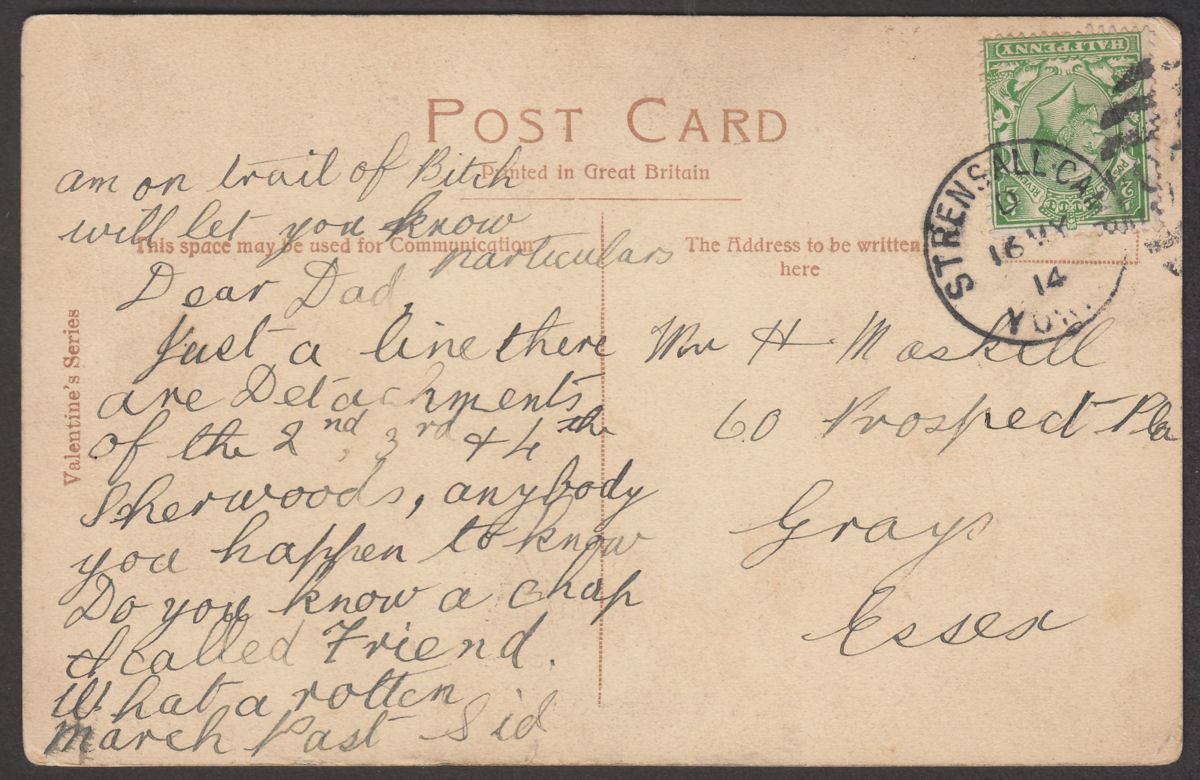KGV 1914 ½d Used on Durham Picture Postcard with STRENSALL CAMP Postmark