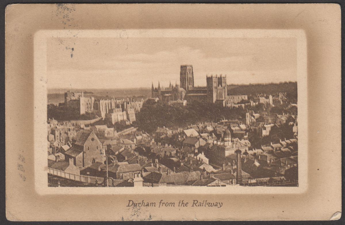 KGV 1914 ½d Used on Durham Picture Postcard with STRENSALL CAMP Postmark