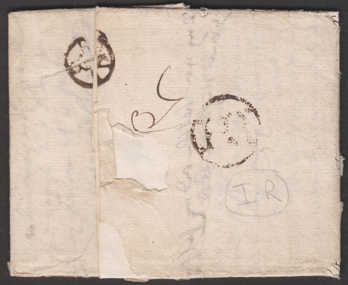 Pre-Stamp Entire Sent London to Laird of Dirleton Edinburgh Receiving House Mark