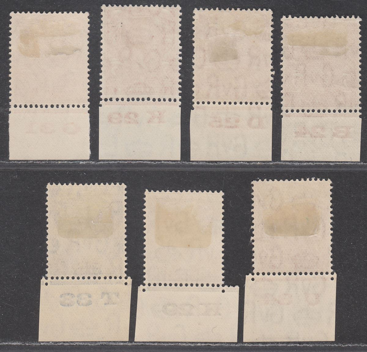 King George V 1924 2d + 2½d Selection with Control Numbers Mint
