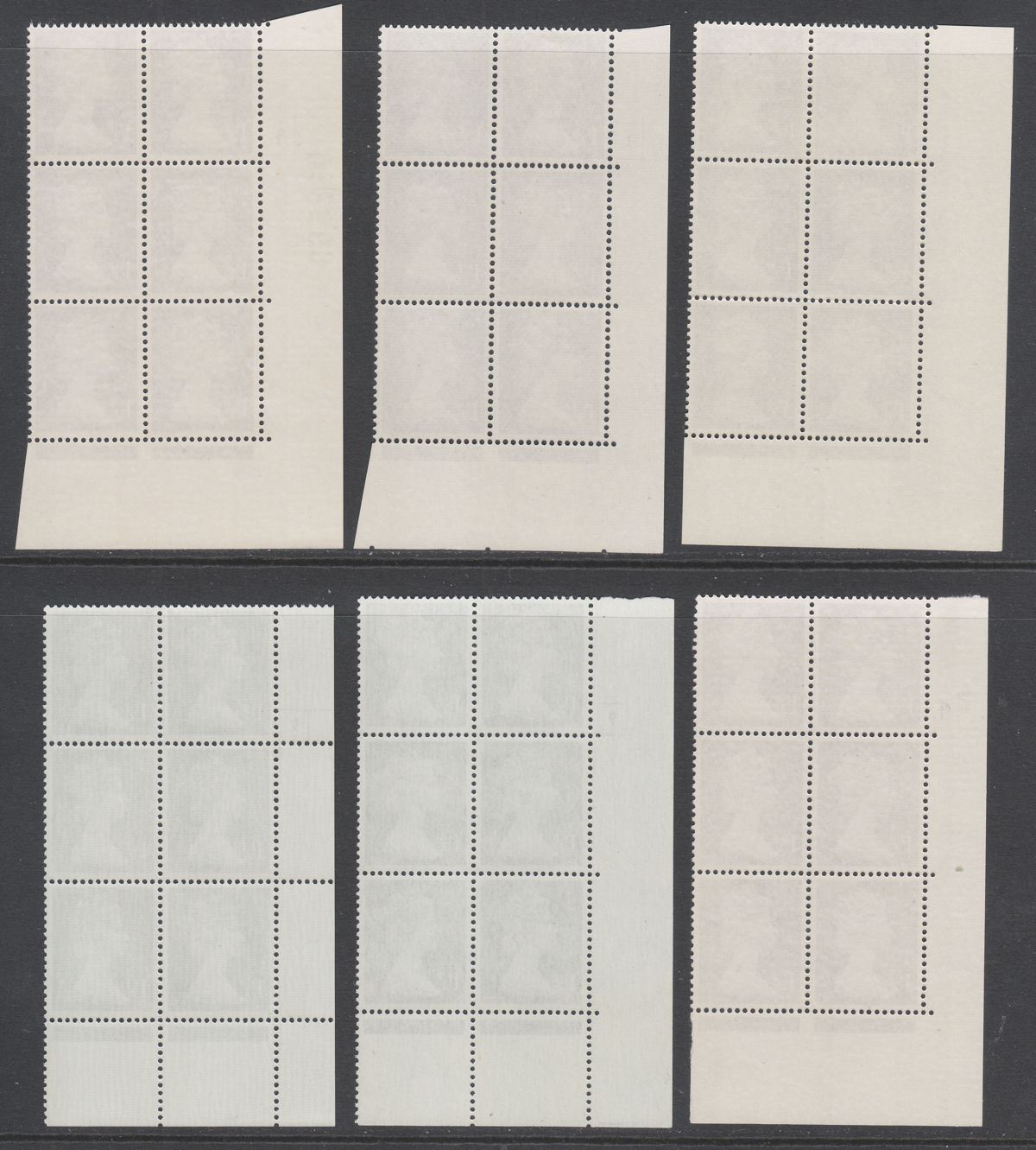 QEII 1971 Machin 1½p Photo Cylinder 1 4 9 Two Phosphor Bands Blocks of 6 Mint