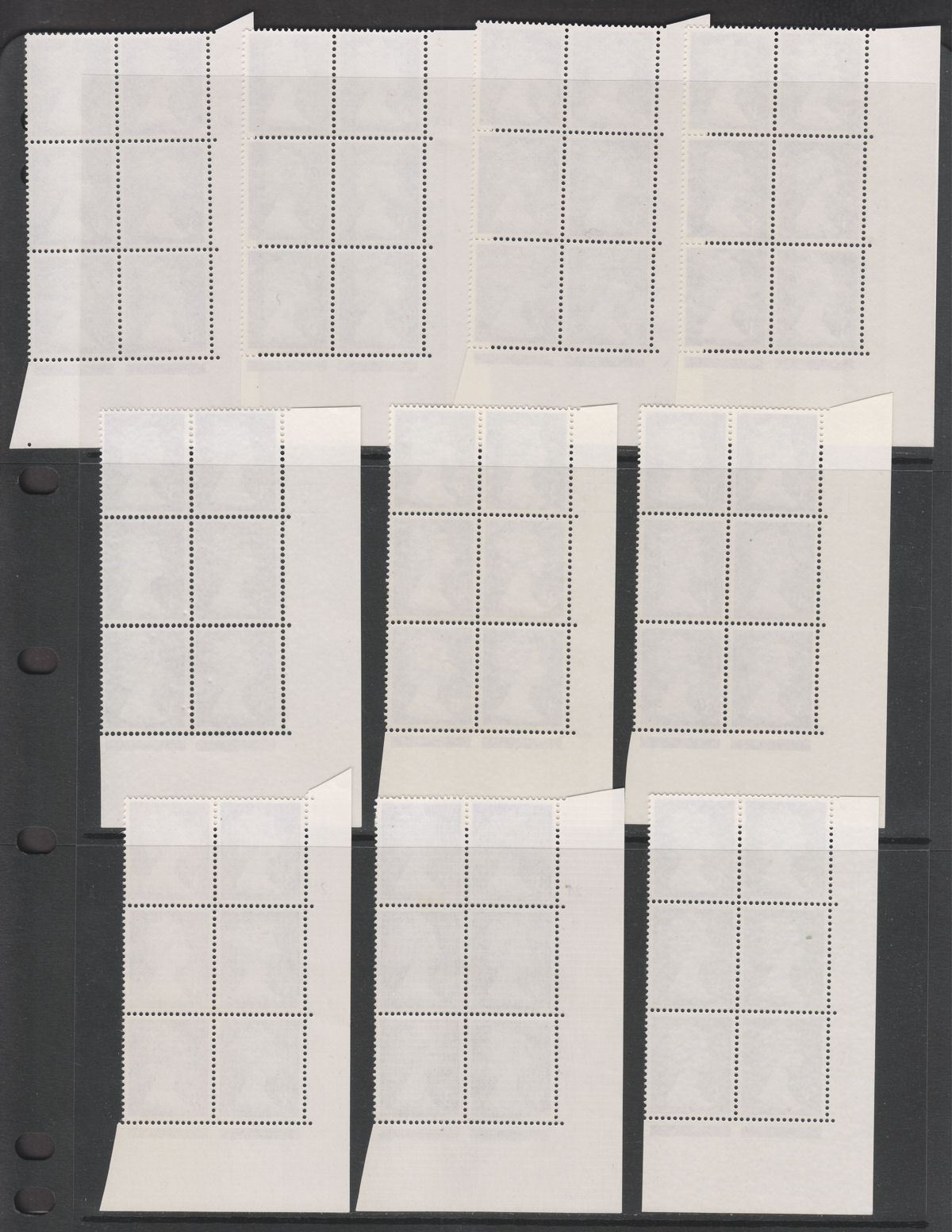 QEII 1971 Machin 3p Photo Cylinder 12 A 21 22 24 Phosphor Bands Blocks of 6 Mint