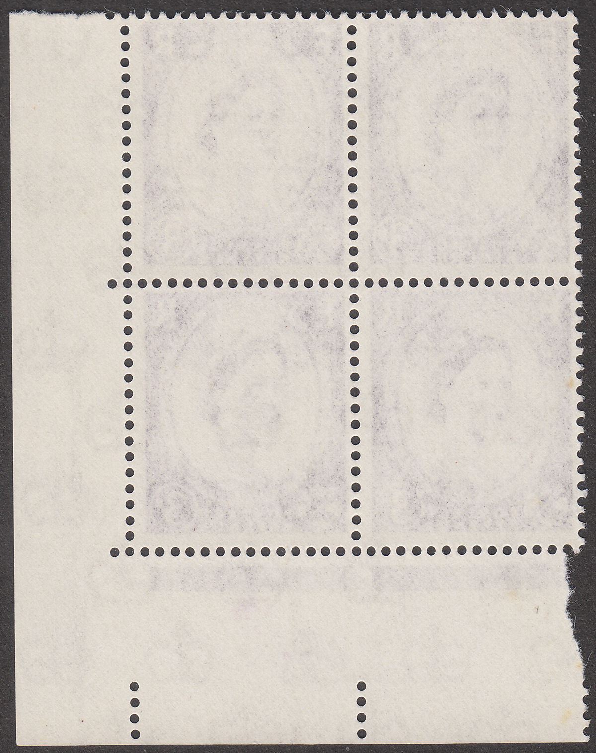 GB 1958 QEII Wilding 3d Block First Retouch Phantom R Variety UM Mint SG575da
