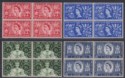 Queen Elizabeth II 1953 Coronation Block Set Mint SG532-535 cat £40