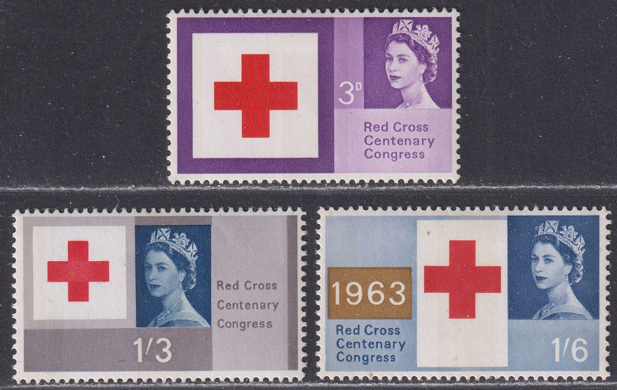 QEII 1963 Red Cross Centenary Congress Phosphor Set Mint SG642p-644p cat £65