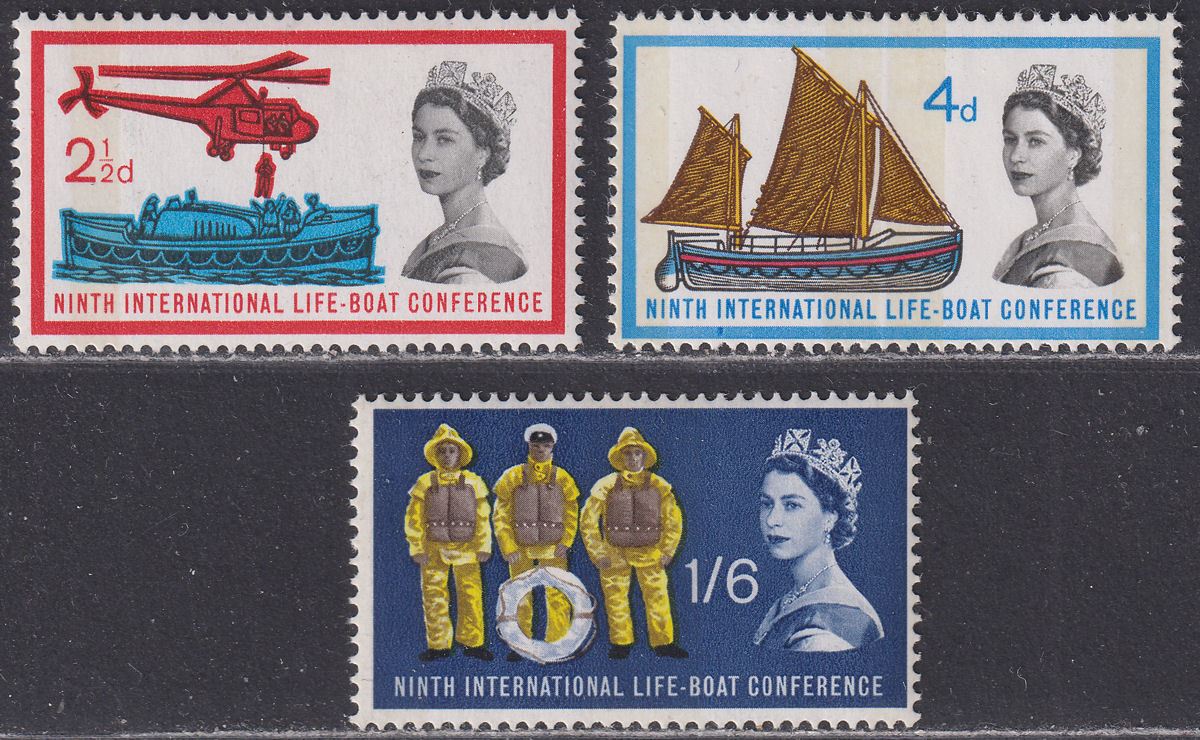 QEII 1963 Lifeboat Conference Phosphor Set Mint SG639p-641p cat £48