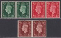 King George VI 1938 Watermark Inverted ½d 1d 1½d Pairs Mint SG462Wi-464Wi c £130