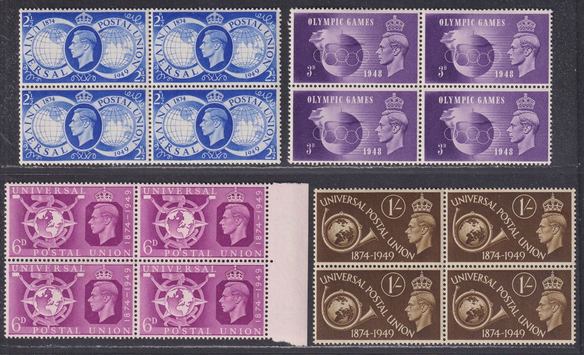 King George VI 1948 KGVI Olympic Games Block Set Mint SG495-498 cat £32