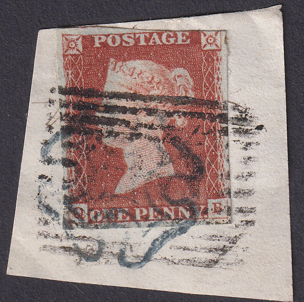 Queen Victoria 1841 1d Red Imperf Used on Piece Maltese Cross + Scottish Cancel