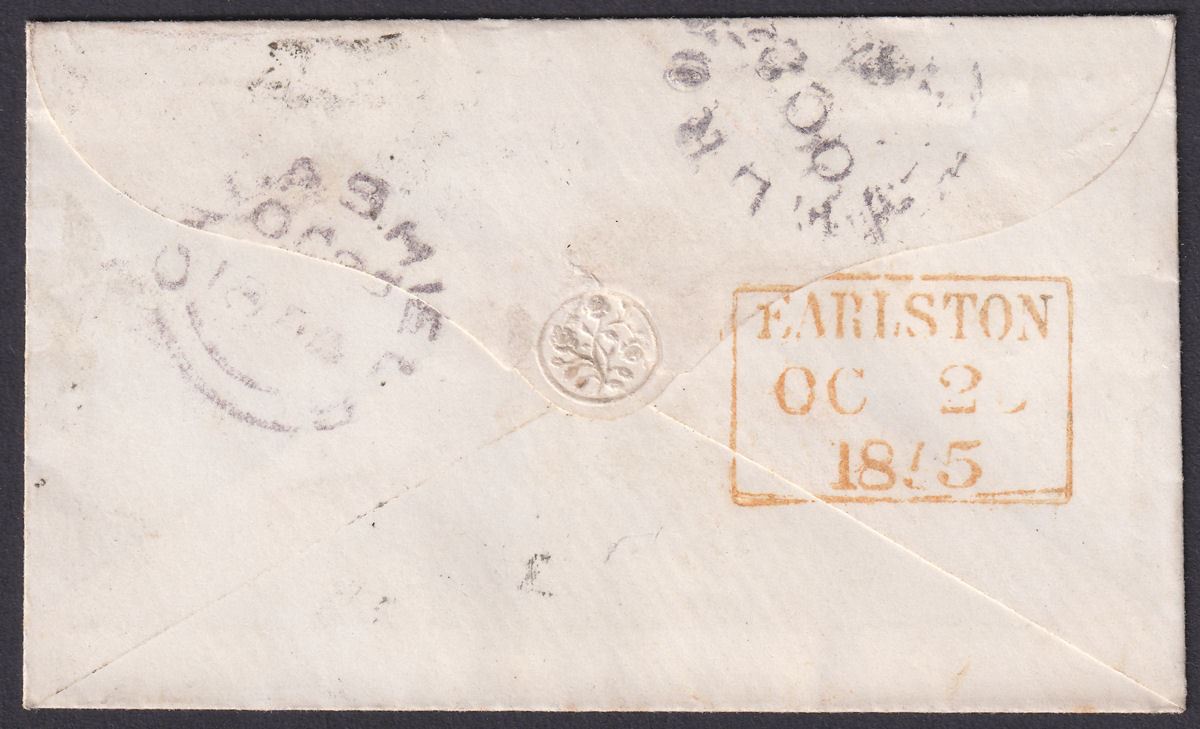 Queen Victoria 1855 1d Red Used Cover Numeral 129 Earlston to Galashiels
