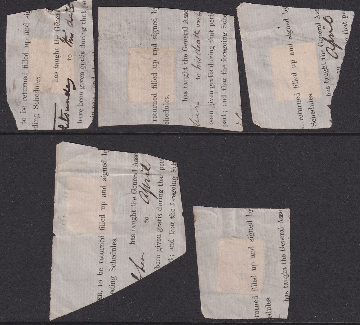 QV 1861-64 1d Used with DUNKELD, LERWICK, GLASGOW, INVERNESS Postmarks