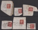 Click for more photos and details QV 1861-64 1d Used w STIRLING, PERTH, THURSO, GREENOCK, WICK, ABERDEEN Pmks
