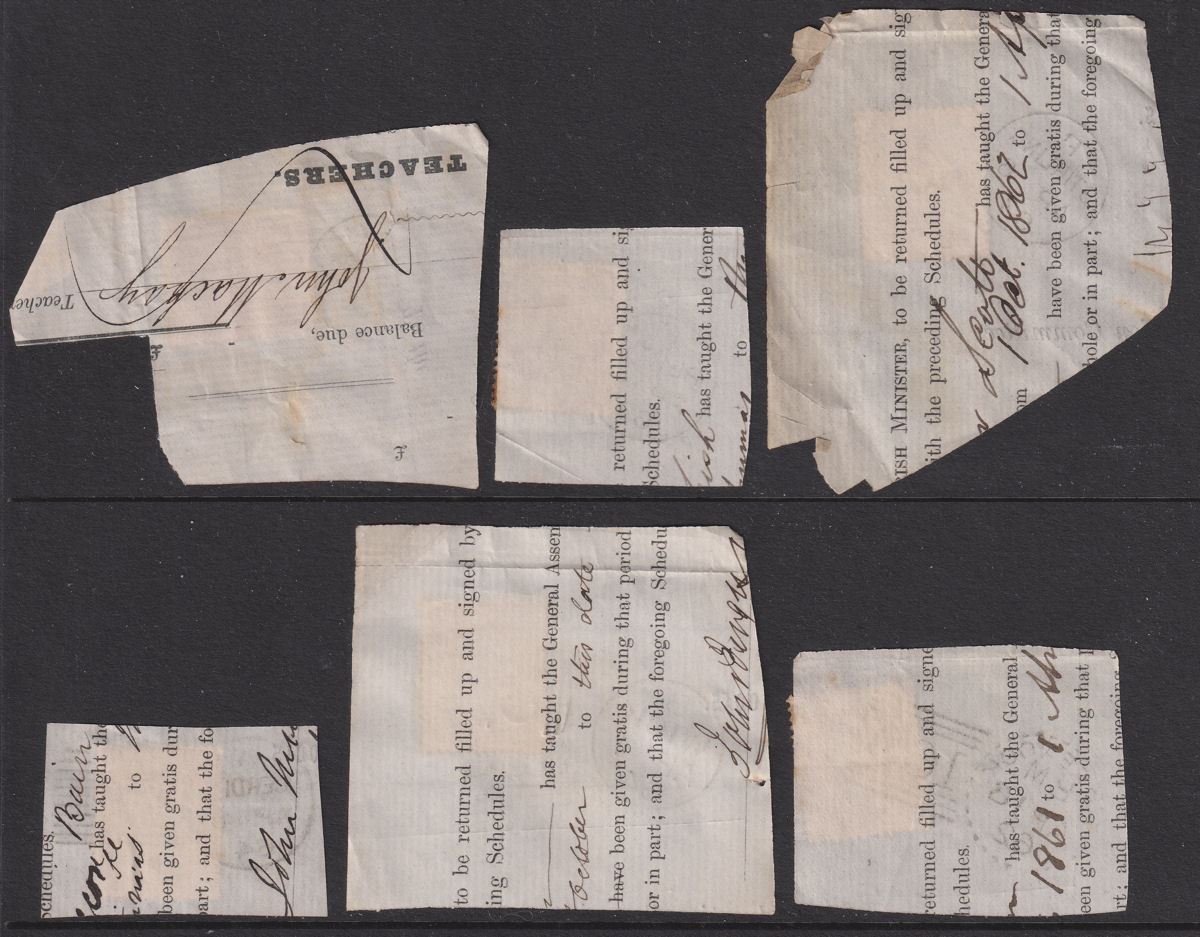 QV 1861-64 1d Used w STIRLING, PERTH, THURSO, GREENOCK, WICK, ABERDEEN Pmks