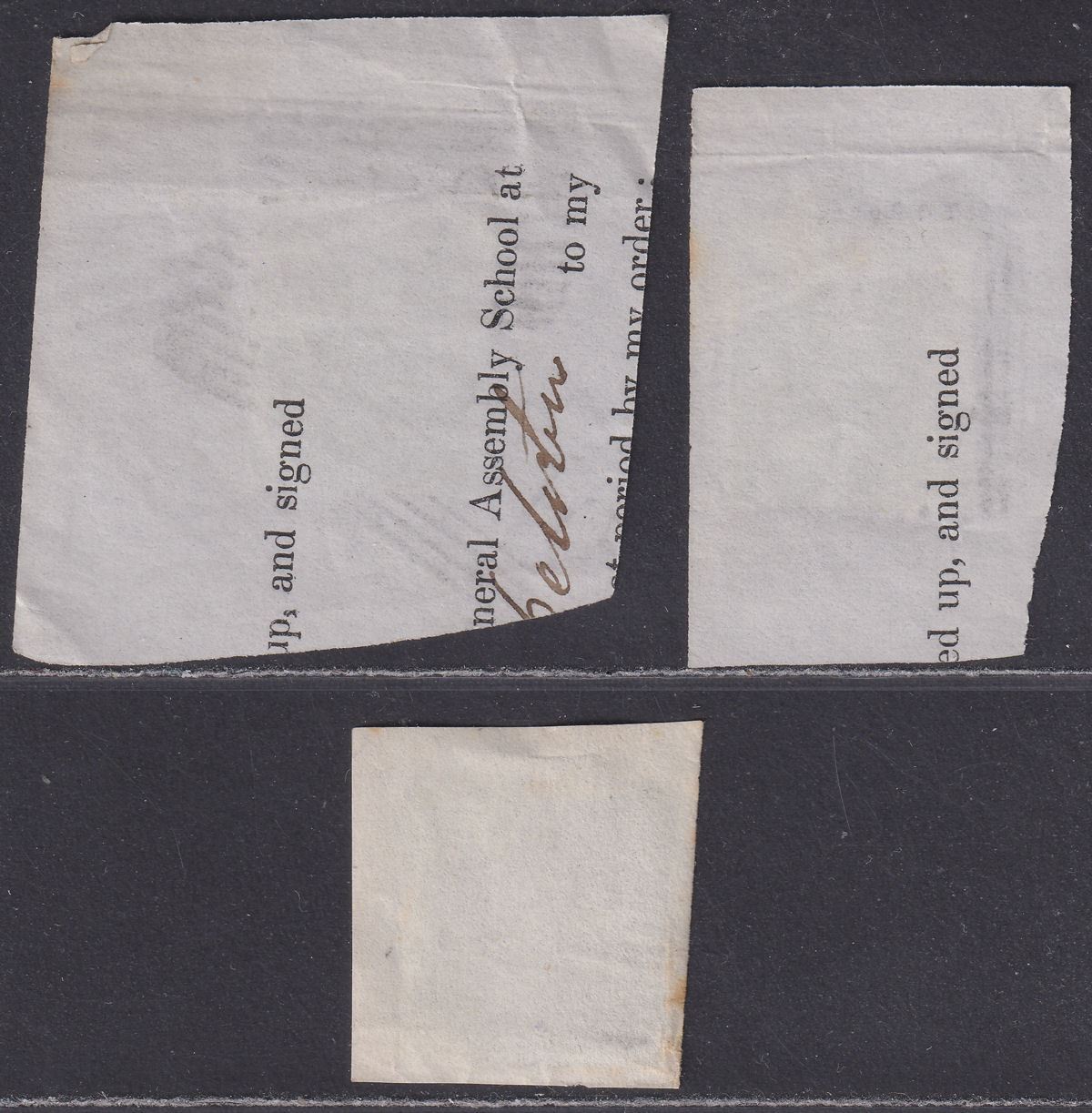 Queen Victoria 1841 1d Red Imperf Selection Used on Pieces w Numeral Postmarks
