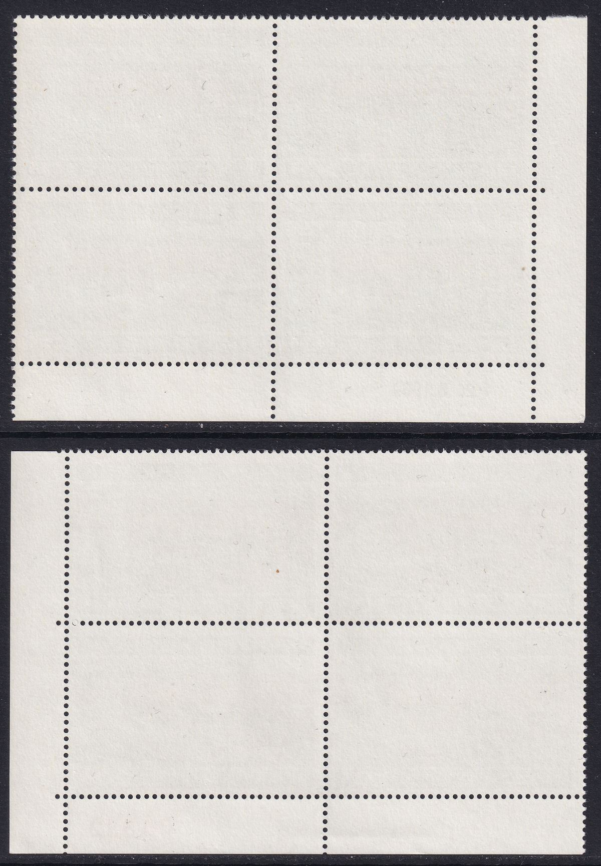 Guernsey 1969-70 QEII 10sh p12½, p13½ x 13 Blocks of 4 UM Mint SG27-27a cat £132