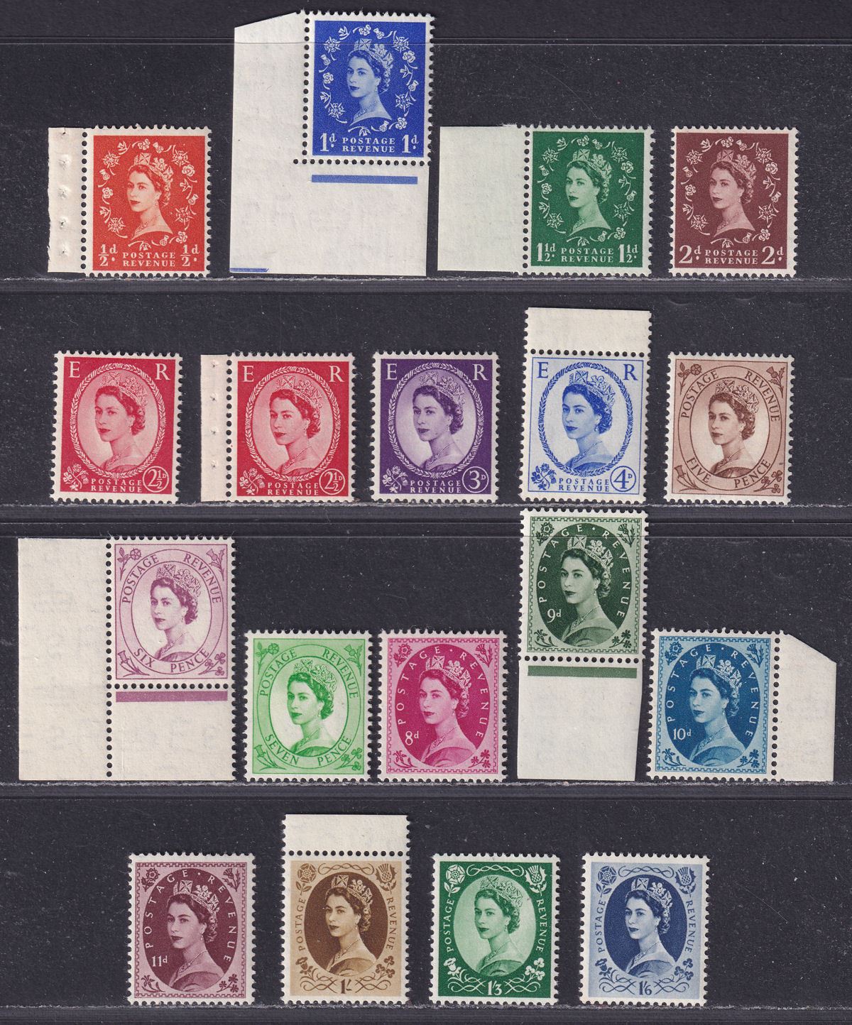 Queen Elizabeth II 1952-54 Tudor Crown Set UM Mint SG515-531 cat £100 MNH