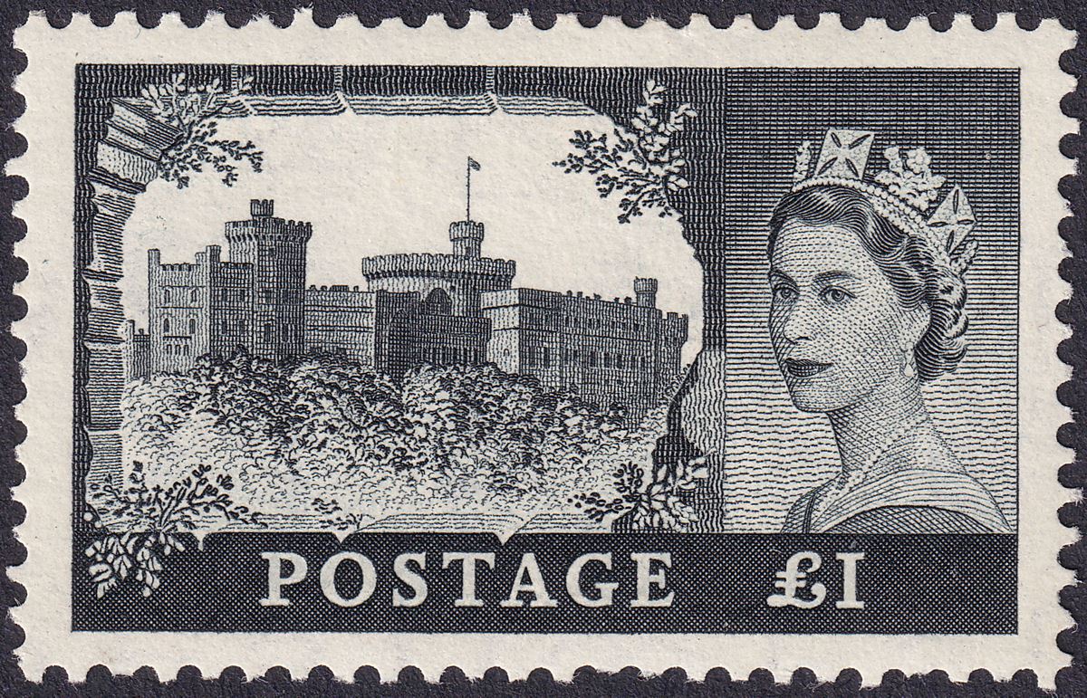 Queen Elizabeth II 1955 Windsor Castle £1 Waterlow Printing Mint SG539 cat £140