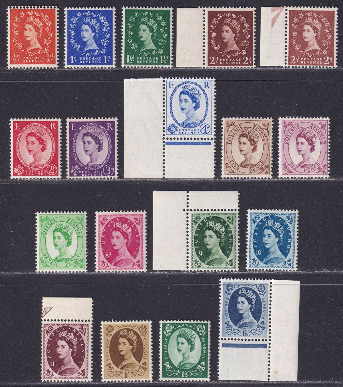 Queen Elizabeth II 1955-58 St Edwards Crown Set UM Mint SG540-556 cat £160 MNH
