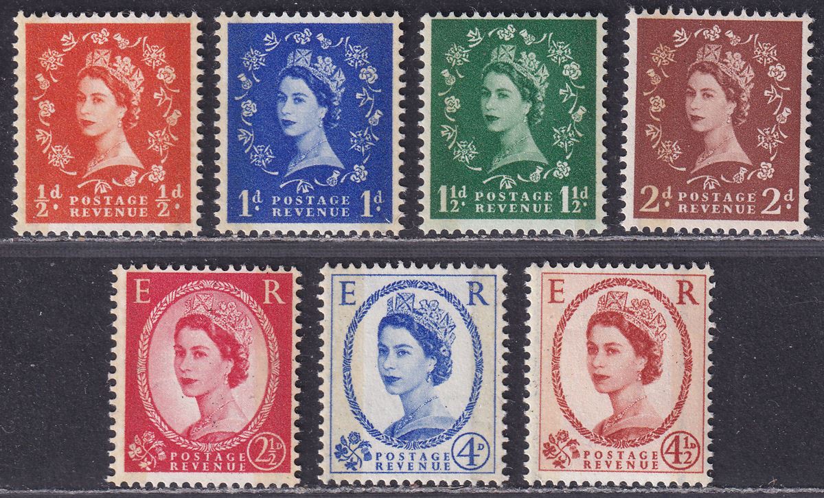 Queen Elizabeth II 1959 Phosphor-Graphite Part Set to 4½d Mint