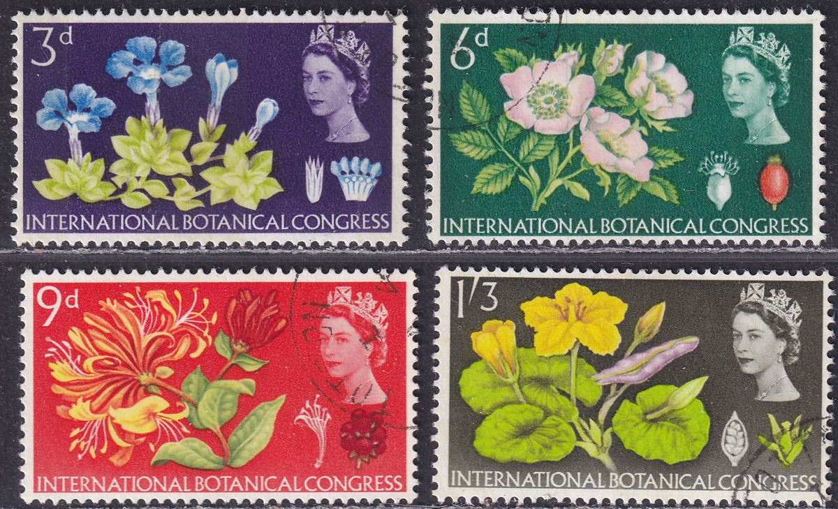 QEII 1964 Botanical Congress Phosphor Set Used SG655p-658p cat £25