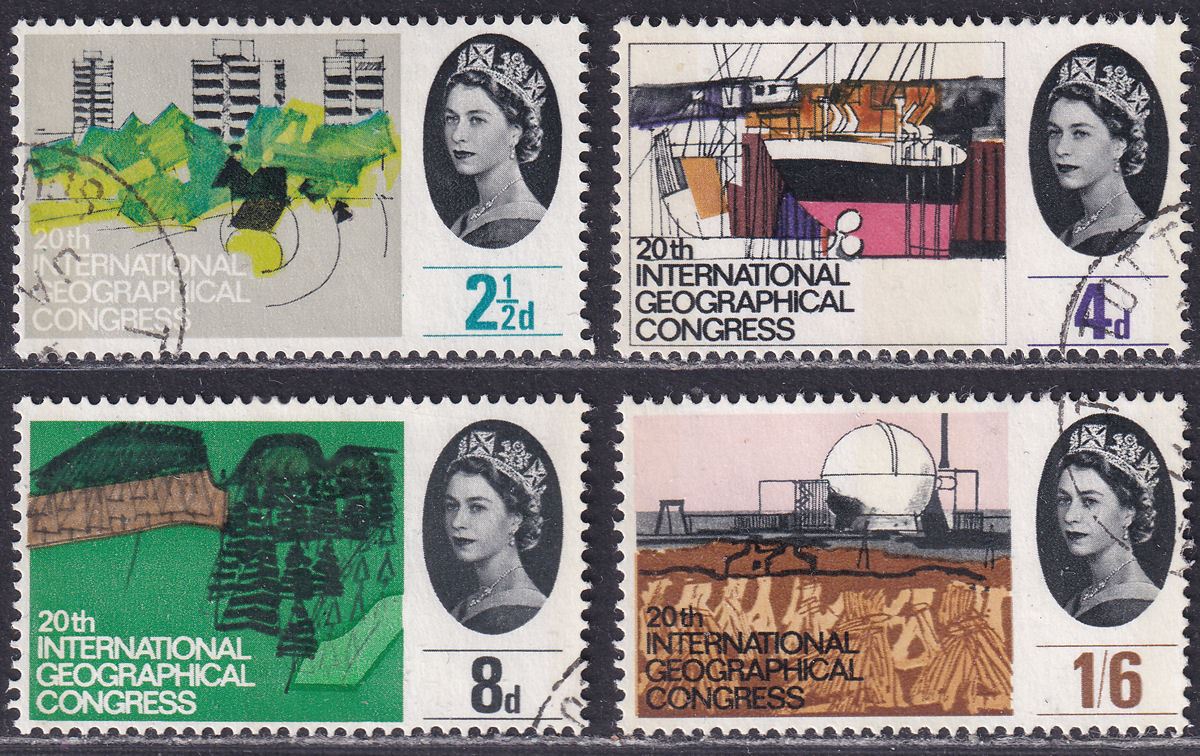 QEII 1964 Geographical Congress Phosphor Set Used SG651p-654p cat £25