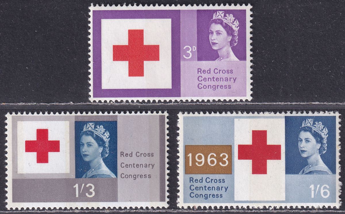 QEII 1963 Red Cross Centenary Congress Phosphor Set UM Mint SG642p-644p cat £65