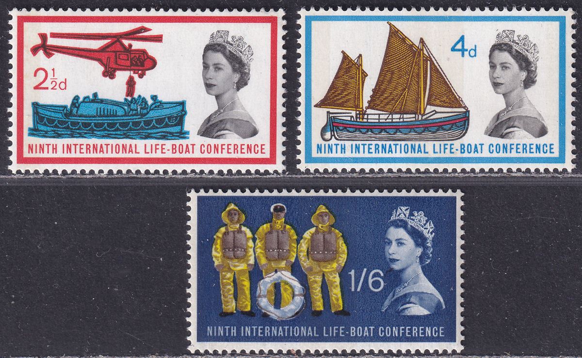 QEII 1963 Lifeboat Conference Phosphor Set UM Mint SG639p-641p cat £48 MNH