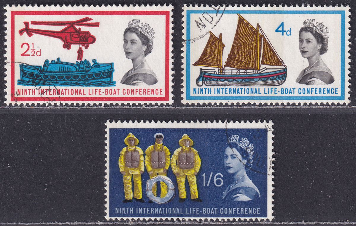 QEII 1963 Lifeboat Conference Phosphor Set Used SG639p-641p cat £28