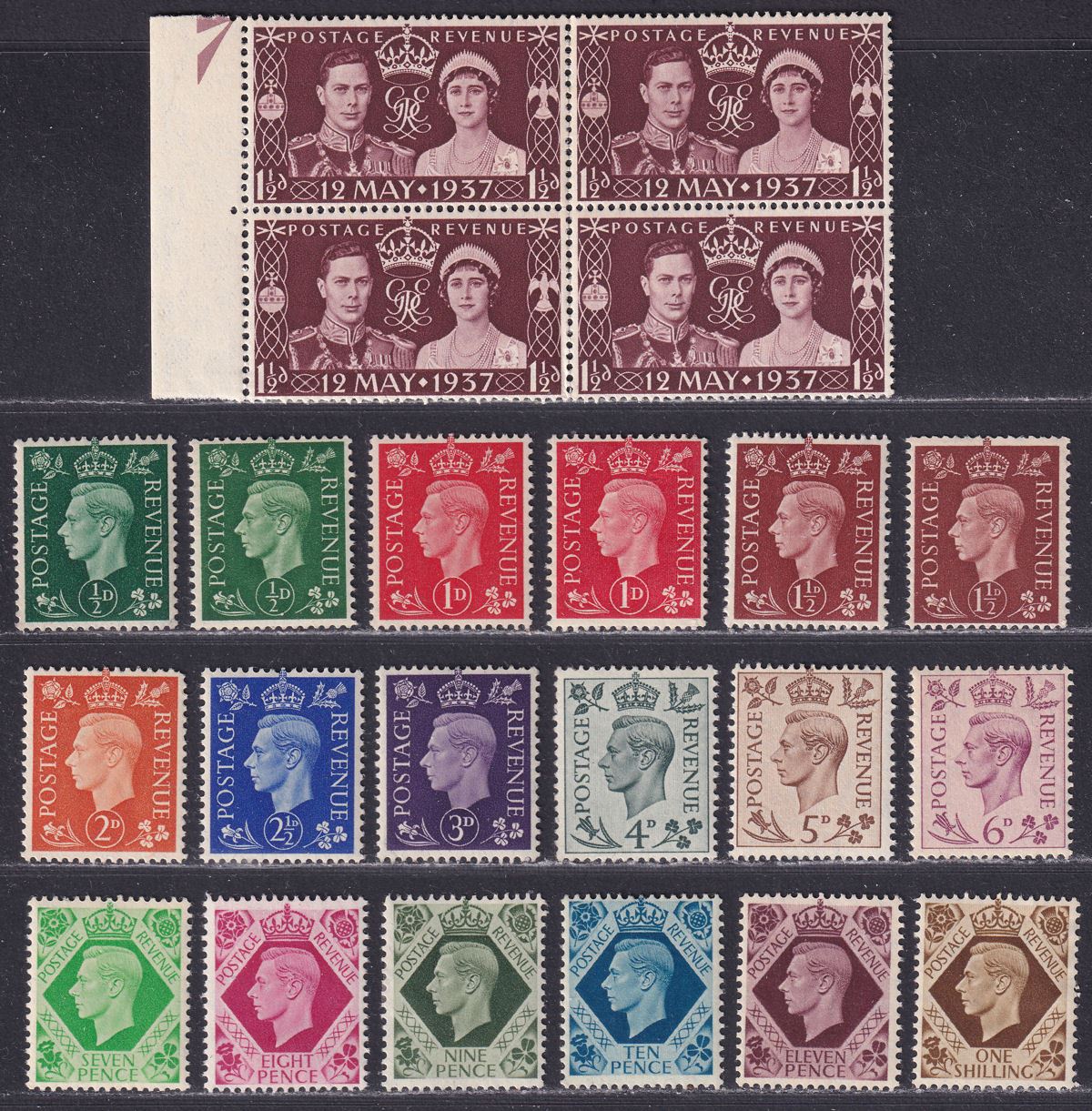 King George VI 1937 Set Mint SG462-475 cat £45++
