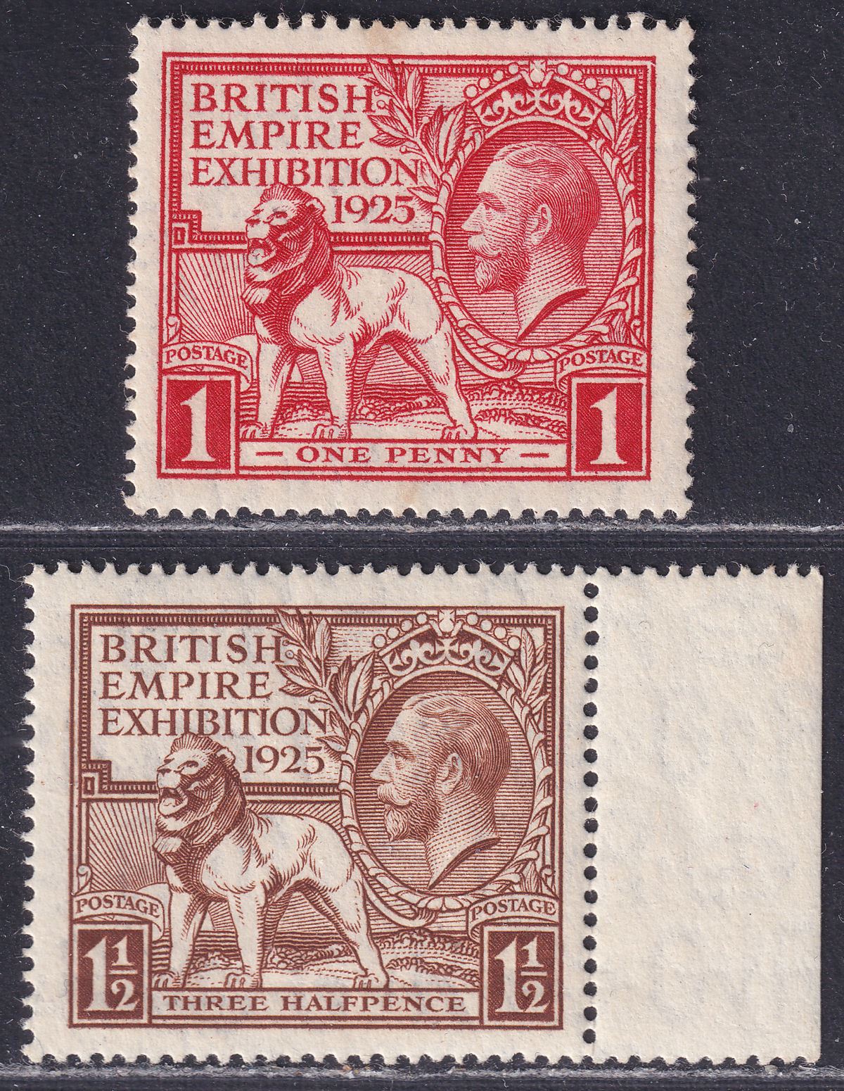 KGV 1925 British Empire Exhibition 1d, 1½d Mint SG432-433 cat £85