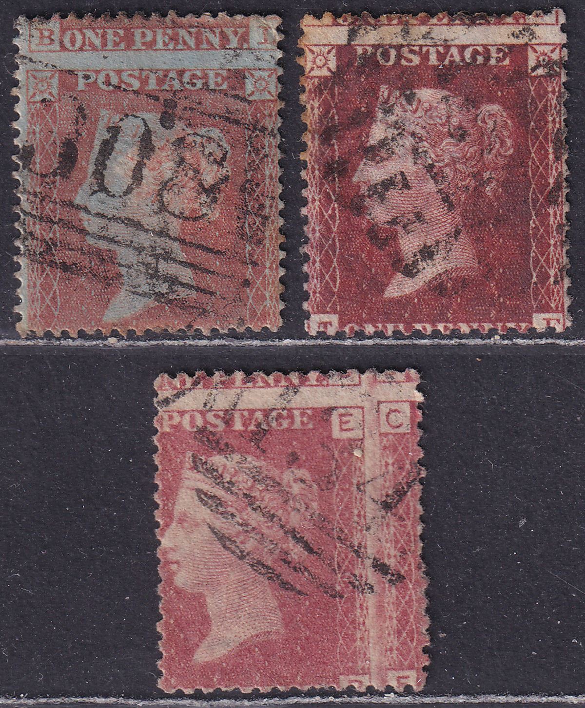 Queen Victoria 1854-79 1d Red Selection of Mis-Perforated Varieties Used