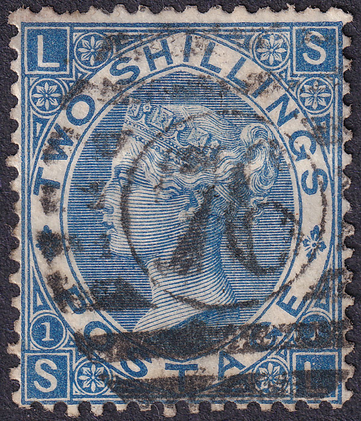 Queen Victoria 1867 2sh Deep Blue Used SG119 cat £180