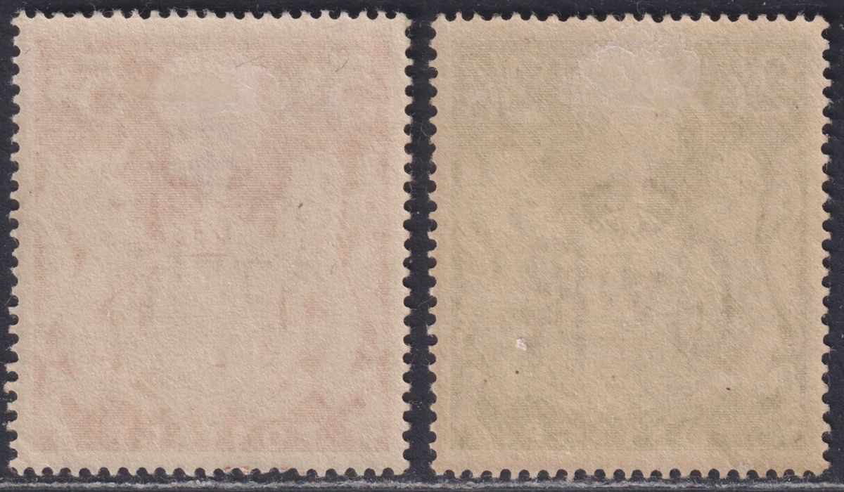 King George VI 1939 2sh6d Yellow-Green, 5sh Red Mint SG476-477 cat £35