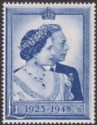 King George VI 1948 Royal Silver Wedding £1 Blue Mint SG494 cat £40 tones