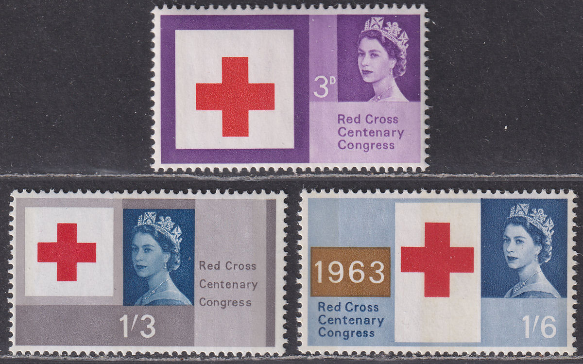 QEII 1963 Red Cross Centenary Congress Phosphor Set Mint SG642p-644p cat £65