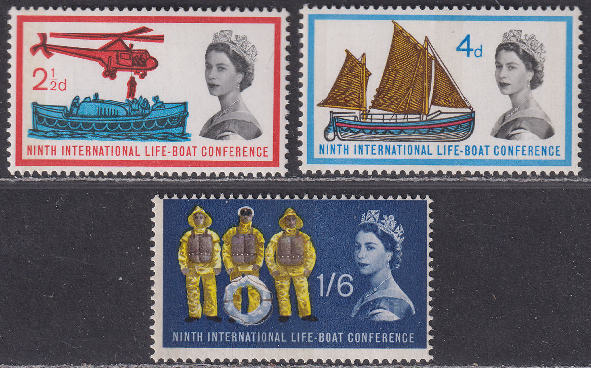 QEII 1963 Lifeboat Conference Phosphor Set Mint SG639p-641p cat £48