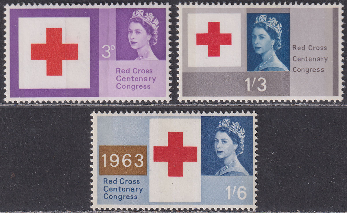QEII 1963 Red Cross Centenary Congress Phosphor Set Mint SG642p-644p cat £65