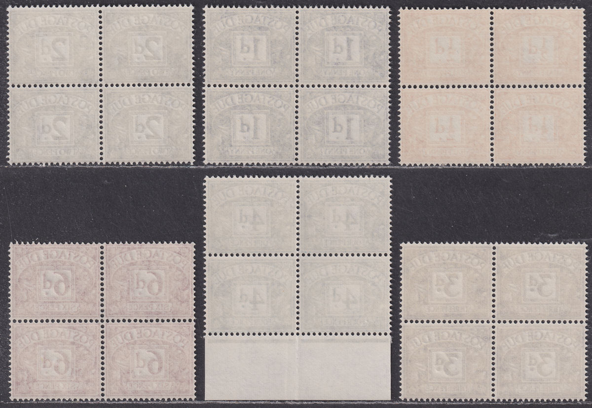Queen Elizabeth II 1959 Postage Due Part Block Set to 6d UM Mint MNH